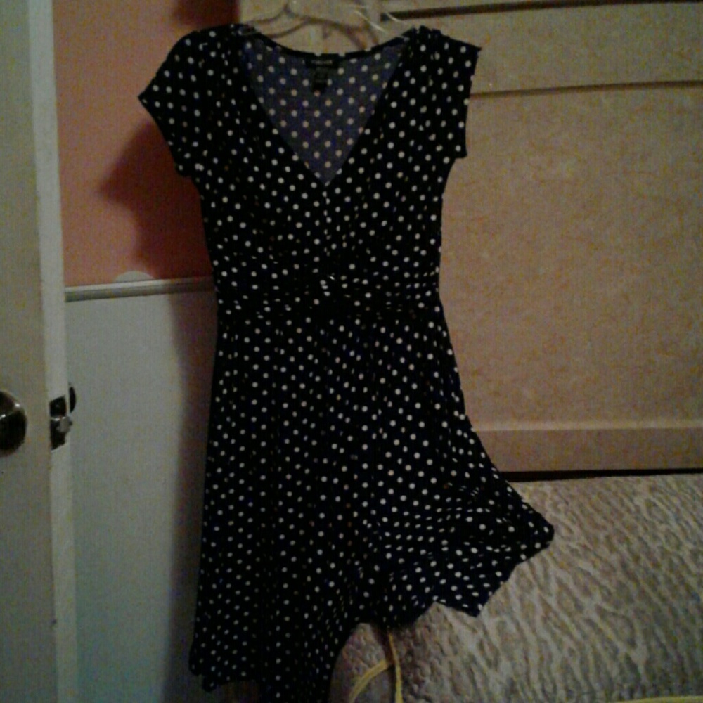 Blue dress with white